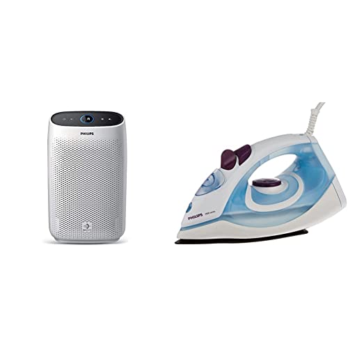 Philips AC1215/20 Air Purifier, removes 99.97% Airborne pollutants with 4-Stage Filtration & GC1905 1440-Watt Steam Iron with Spray (Blue) Combo