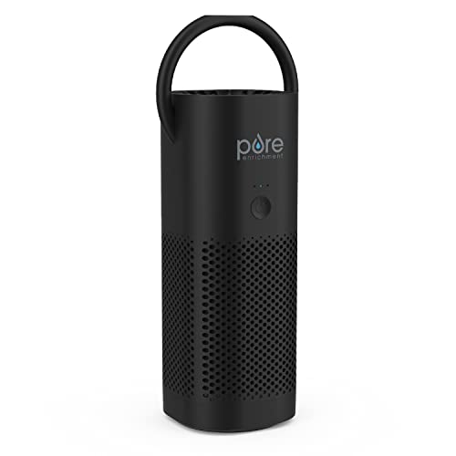 Pure Enrichment PureZone Mini Portable Air Purifier - True HEPA Filter Cleans Air, Helps Alleviate Allergies, Eliminates Smoke & More — Ideal for Traveling, Home, and Office Use (Black)