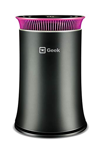 Geek Ikuku A2 Air Purifier for Home & Office | 3 - Stage HEPA Dust Filtration | ObliqFlow Purification Technology | Portable Air flow | Touch Control with 3 Speed Settings (Pink)
