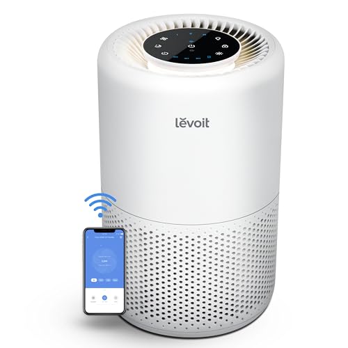 LEVOIT Smart WiFi Air Purifier for Home, Alexa Enabled H13 True HEPA Filter for Allergies, Pets, Smokers, Smoke, Dust, Pollen, 24dB Quiet Air Cleaner for Bedroom with Display Off Design, Core 200S