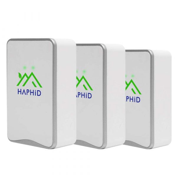 HAPHID Ionizer Air Purifier/Plug In Air Purifier Ion Generator with Highest Output - Up to 32 Million Anions/Sec,Portable Filterless&Ion Air Purifier for Purify: Odors,Pets Smell Etc (3-Pack,Silver)
