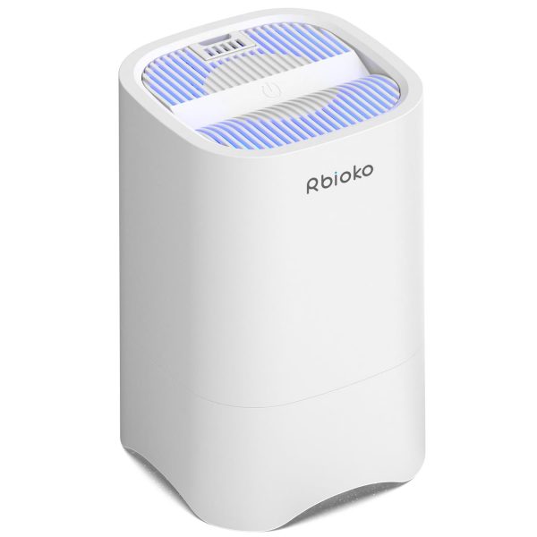 Rbioko Small Air Purifiers for Home, HEPA Air Purifiers for Small Room, Portable Mini Air Purifier for Bedroom, Desktop, Office, Quiet Air Cleaner for Smoke, Dust, Odor(White)