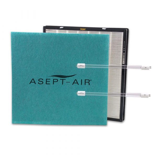 LIFE CELL Asept-Air 1550UV 5-Stage Air Purifier Replacement Filter kit with Washable Pre-Filter, a Combination 2-Stage 99.97% True HEPA and Activated Carbon Filter and 2 Germicidal Ultraviolet Lights