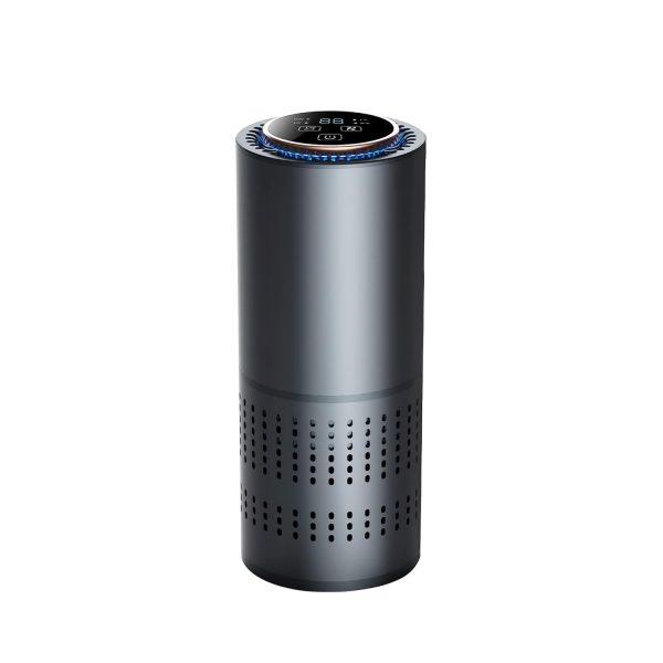 Absorbia Portable Air purifier| Aluminium Alloy body with touch screen and Hepa Filter for Allergies,smoke,Dust and odor Eliminator | Auto Wind Speed - Negetive ion UV Lamp Control for Car Travelling