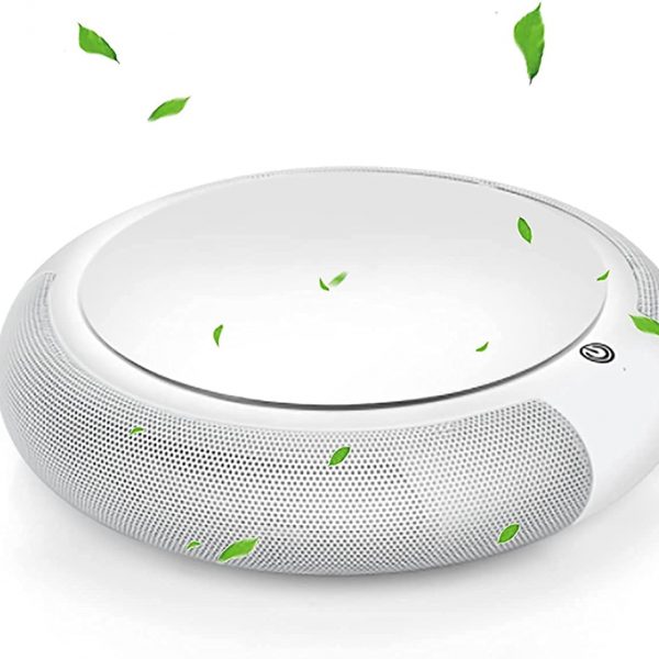 Car Air Purifier, Mini Portable Room Air Purifier, 3W Negative Ion Generator, Three-Layer Purification Low Noise 360 Degree Eliminates Smoke, Dust, Pollen for Car/Home/Office (White)