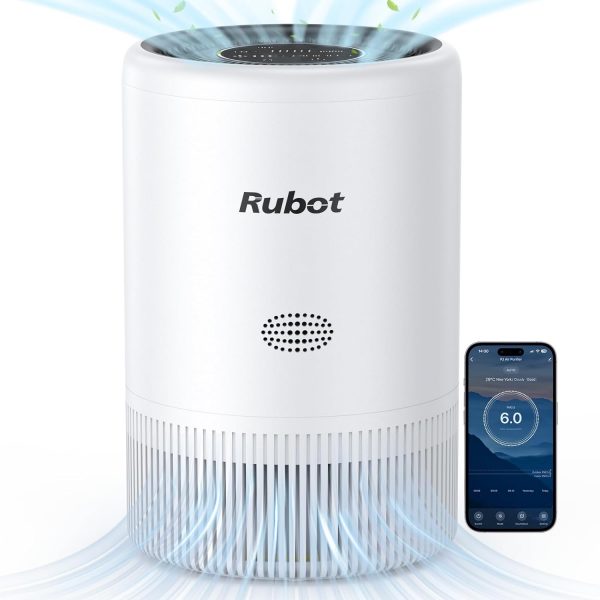 RUBOT Air Purifiers for Home Large Bedroom Up to 1200 Ft², H13 True HEPA, WiFi Alexa Control,Smoke Dust Pollen Pet Hair Allergies for Bedroom Living Room Kitchen Office, Air Filter with Sleep Mod