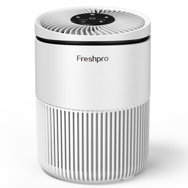 Freshpro Air Purifier, 3 Stage Filtration, H13 HEPA Filter Helps Remove Up to 99.97% of Dust, Smoke, Dust, For Room Bedroom Office (White)