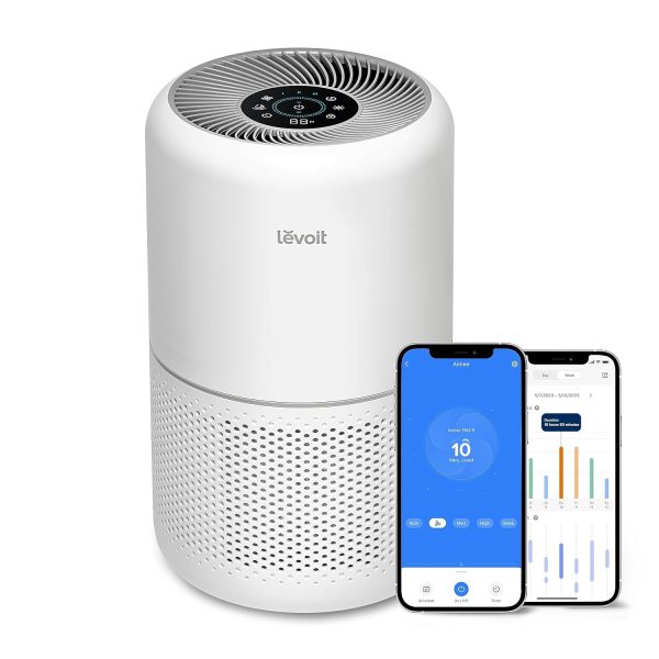 Levoit Air purifier allergy sufferers with H13 HEPA air filter against 99.97% mold, dust and pollen, air quality feedback and automatic mode, CADR 240 m³/h for smoking rooms, air purifier, 22dB, sleep mode and timer