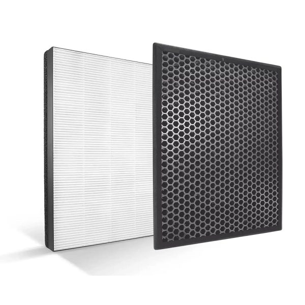 FY2420 + FY2422 (HEPA and CARBON) Black and White Filter Set Compatible With Philips Air Purifier Model AC2882 AC2887 AC2889 AC3821